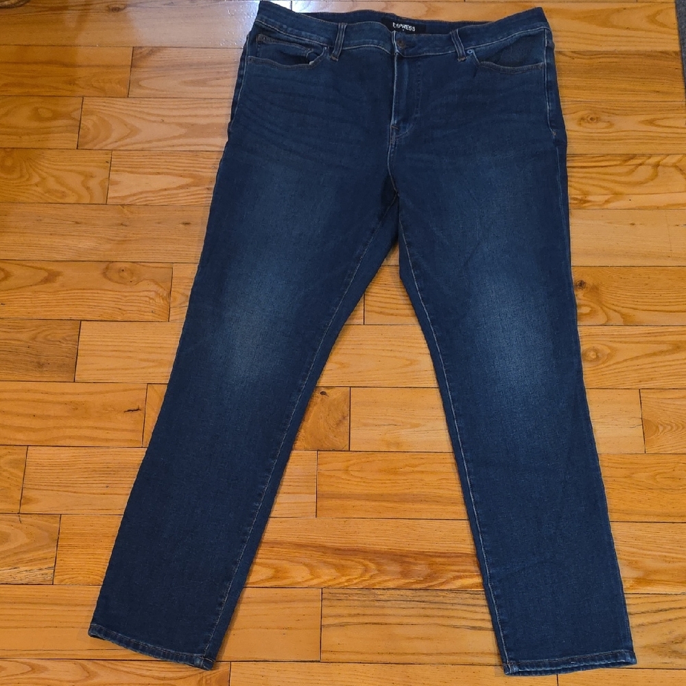 Express Dark Blue Straight Leg Jeans